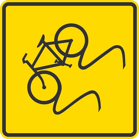 Lyle Slippery When Wet (symbol), Bicycle, 24x24, Diamond Grade, Yellow G-12396-DG_24x24