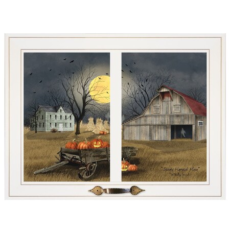 Homeroots Spooky Harvest Moon 6 White Framed Print Kitchen Wall Art 406229