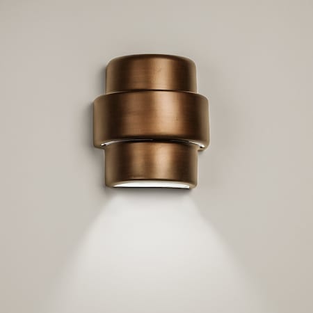 Luxury Lighting Fasciato 9 in Tall Ceramic Outdoor Wall Light, Rubbed Bronze Paint Finish 120-00-ABr-ud-7