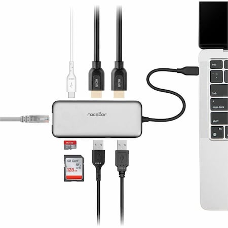 Rocstor USBC 8-IN-1 DUAL HDMI DISPLAY Y10P030-S1