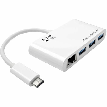 Tripp Lite 3-PORT USB-C TO USB-A HUB PORTABLE W/ GIGABIT ETHERNET PORT RJ45 U460-003-3AG