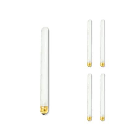 Bulbrite Pack of 5 Incandescent T8 Medium Screw Base E26 Light Bulb, 75 Watt, Frost, 5PK 861033