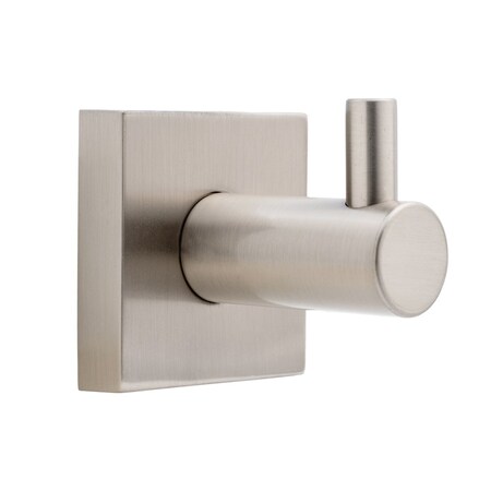 Geo 2" x 2-1/8" Modern Single Robe Hook Satin Nickel Finish GBA-EMSRH-SN