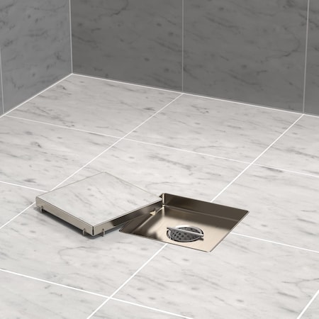 Hydroware Square Shower Drain, Tile Insert, 6 Inches HYD-0014
