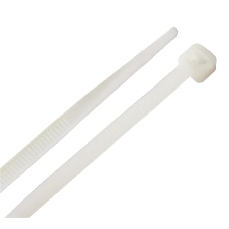 Soundwave Cable Tie, 12 in L, White, PA 6.6, 50 lb Strength, 100 PK SO1678742