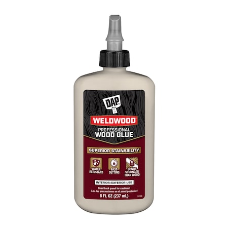 Dap Professional Wood Glue, Weldwood Series, 8 fl oz, Bottle 7079800480