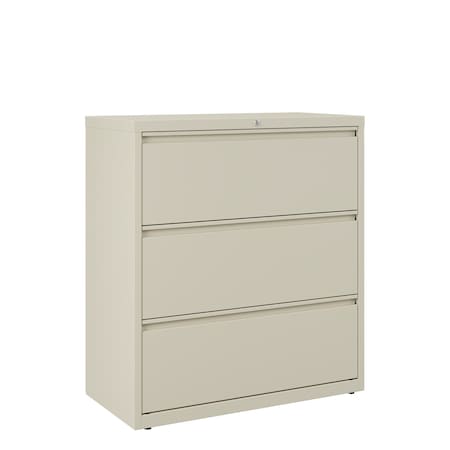 Hirsh 36" W 3 Drawer Lateral File Cabinet, Putty, A4/Legal/Letter 17633