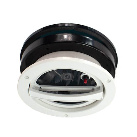 Ventline/Dex Manual Opening, 6-1/4" Diameter, With Screen, With 12 Volt Fan, Polar White VP-543