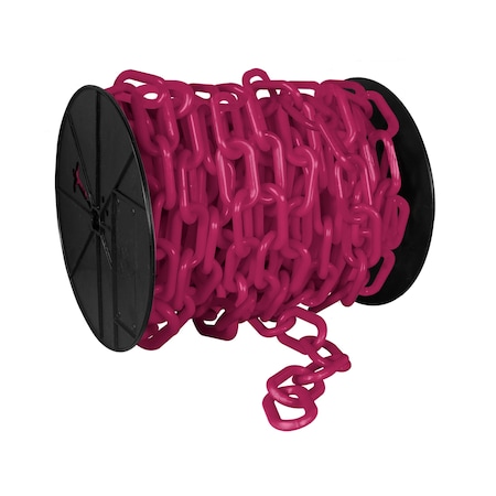 Mr. Chain 3" x 60' Safety Pink Plastic Safety Chain - Reel 80125