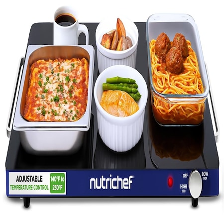 Nutrichef Electric Warming Tray, Blue NCWTG5442BLUE