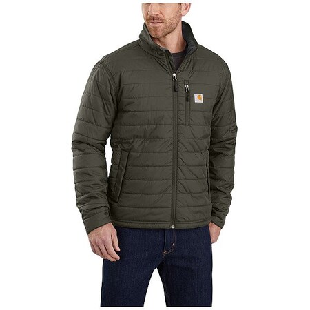 Carhartt Men's Water Resistant Jacket, 100% Nylon, Zipper, Green, XL 102208-MOSXLREG