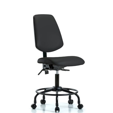 Blue Ridge Ergonomics Desk Chair No Arms, 21" to 26" Height, Vinyl, Black BR-VDHCH-MB-RT-T0-A0-RC-8540