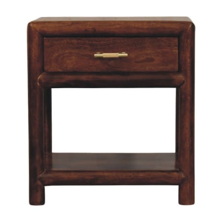 Homeroots 20" Brown Solid Wood Square One Drawer Nightstand 651881