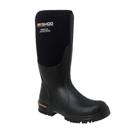 Dryshod Mudcat Rugged Knee High Work Boot, Black, Lightweight, Rubber, Mens Size 14 MDC-MH-BK-014
