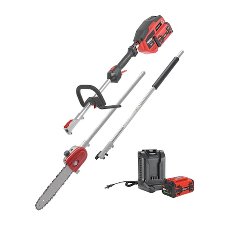 Prorun 60V Cordless Attachment Capable Powerhead + Pole Saw Kit with 2.5 Ah Battery and Charger PMC160P