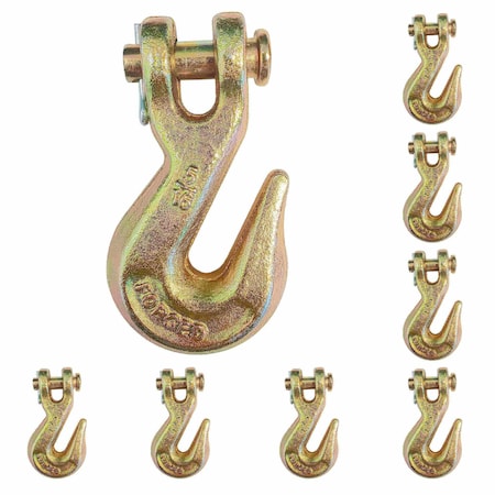 Tie 4 Safe G70 5/16'' Clevis Grab Hooks Tow Chain Hook Flatbed Truck Trailer Tie Down, 8PK FH406-516-8