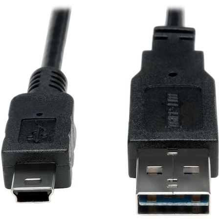 Tripp Lite Reversible USB Cable, Black, 3 ft., Connector Type: A Male to 5 Pin B Mini Male UR030-003