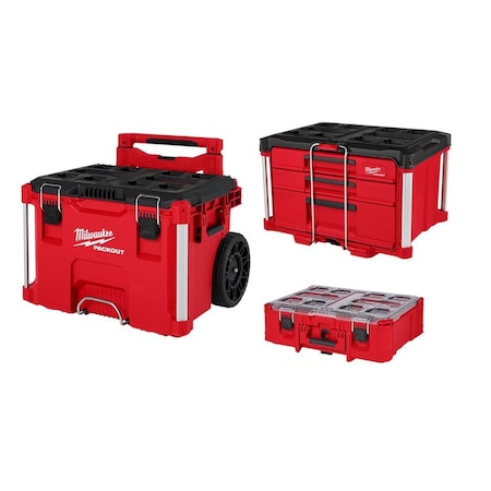 Milwaukee Tool Rolling Toolbox + 3Drawer+Deep Organizer 48-22-8427, 48-22-8447, 48-22-8432