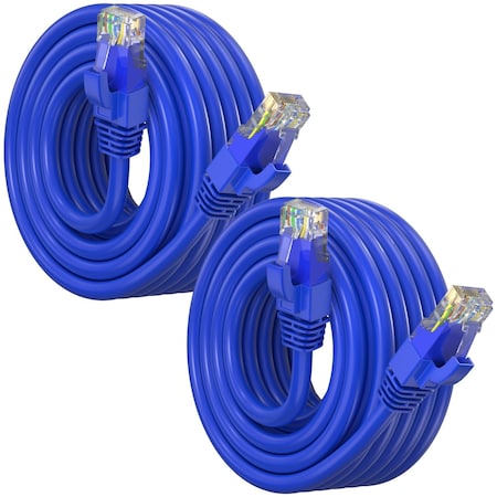 Maximm Cat6 Ethernet Cable 25ft 10Gbps 550MHz UTP, 2PK, Blue, 2PK CAT6-CCA-25FTBLU-2PK