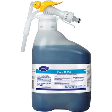Diversey Cleaner and Disinfectant Concentrate, 5L Hose End Sprayer, Unscented, Blue 3062768