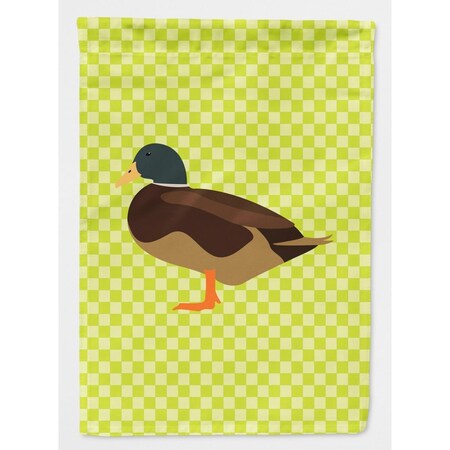 Carolines Treasures Silver Bantam Duck Green Flag Canvas House BB7693CHF