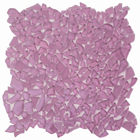 Apollo Tile Orchid Pink 11.2 in x 11.2 in Glass Glossy, Matte Floor and Wall Mosaic Tile 4.36 sqft/case, 5PK APLGEM883A