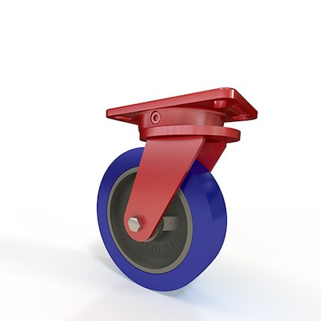 Hamilton Ergo-X2 Swivel Caster, 8" x 2" Ergo-Glide XT Polyurethane (85A) on Cast Iron Wheel S-ERGO-8EGB