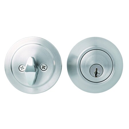 Global Door Controls Single Cylinder Brushed Chrome Residential Deadbolt GLS660-626