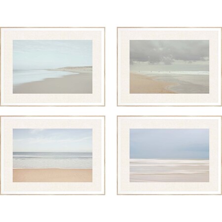 Homeroots Set Of Four Surf White Framed Print Wall Art, 4PK 525652