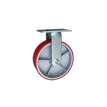 Service Caster 10 Inch Extra Heavy Duty Red Poly on Cast Iron Wheel Rigid Top Plate Caster SCC-KP92R1030-PUR-RS