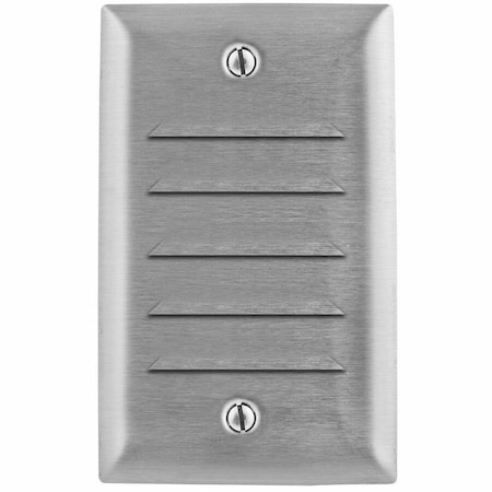 Hubbell Wiring Device-Kellems Wallplates and Boxes, Metallic Plates, 1- Gang, 1) Louvre, Standard Size, Stainless Steel SS771