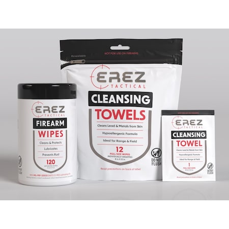 Erez Tactical Ultimate Field Combo: 1 CLP Wipes Canister & 1 Lead Removal Wipes Pack EZ728012GCT-1