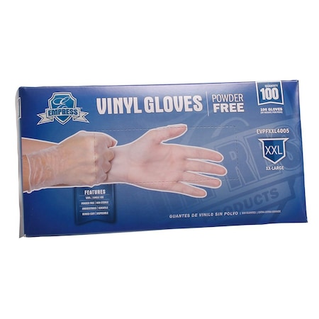 Empress Vinyl Glove Powder Free XX-Large, 1000PK EVPFXXL4005