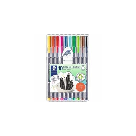 Staedtler Triplus Fineliner 10-piece Porous Point Pens, 0.3 mm Fine Pen Point, Water Based 334 SB10A6