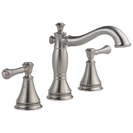 Delta 3-hole 6-16" installation Hole Widespread Lavatory Faucet, Stainless 3597LF-SSMPU