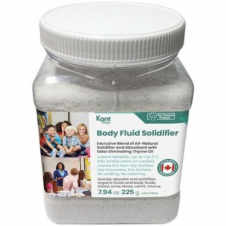 Kore Design Body Fluid Solidfier, Light Weight Absorbent For Absorbing Body Fluids, 1L Jug KOR9010