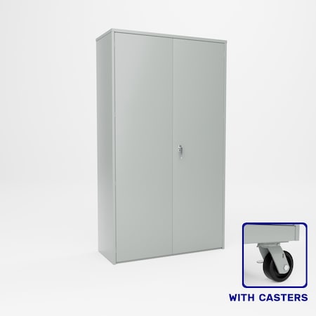 Pucel Heavy Duty Storage Cabinet with Casters, 48 in W x 90 in H x 19 in D, Gray HDSC-4884-19-4C
