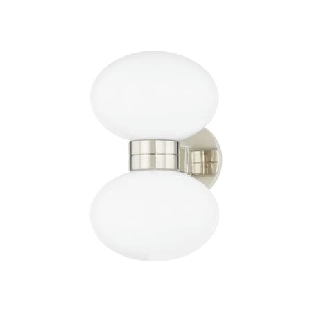 Hudson Valley Lighting Otsego 2 Light Wall Sconce 7.5 In. Polished Nickel 2402-PN