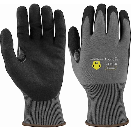 Ironwear A6 Cut Resistant Sandy Micro-Foam Nitrile Coated Touchscreen Gloves 4482-LG