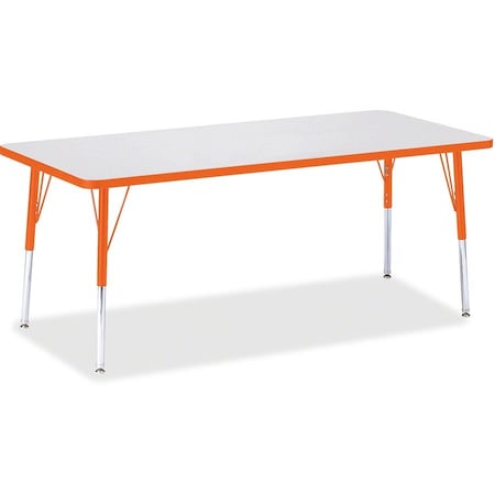 Jonti-Craft Berries Rectangle Activity Table, 30 in. x 72 in., E-height, Freckled Gray/Orange/Gray 6413JCE114