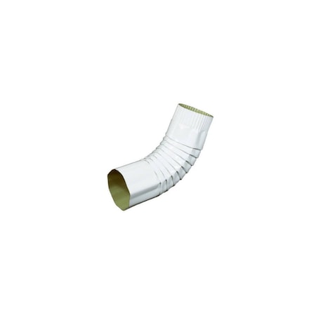 Amerimax Home Products Gutter Elbow, Corrugated Round, White Aluminum, 4-In. 470781