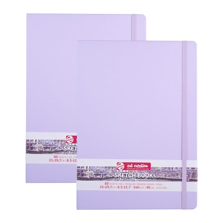 Talens Art Creation Sketchbook, 80 Sheets, 90lbs, Pastel Violet Cover, 8.3'' x 11.7'' (A4), 2PK 9314133M