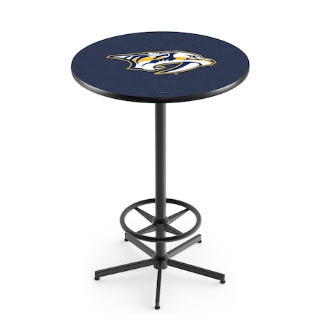 Holland Bar Stool Co 42" Black Nashville Predators Pub Table L216B4236NshPre