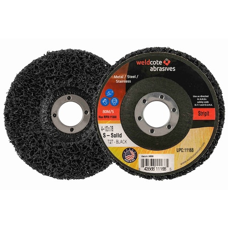 S-Solid STRIP IT BLACK Surface Conditioning Wheels for Right Angle Grinders, 4-1/2in x 7/8, 10PK 11168