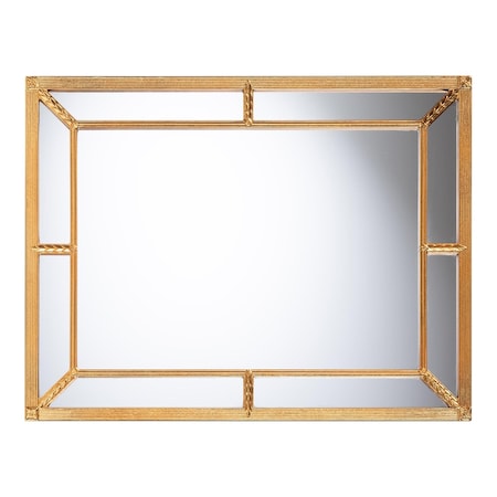Baxton Studio Iskra Accent Mirror with Antique Goldleaf Frame 260-14114-ZORO