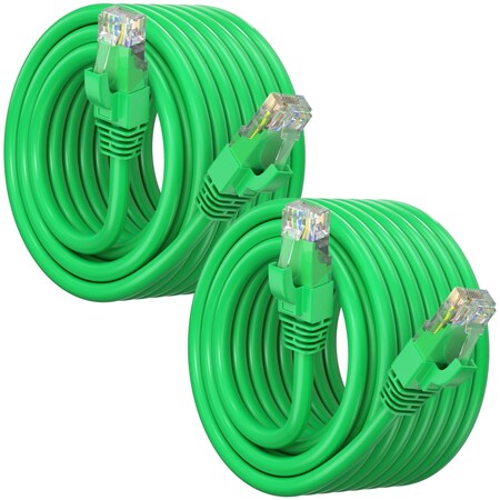 Maximm Cat6 Ethernet Cable 50ft 10Gbps 550MHz UTP, 2PK, Green, 2PK CAT6CCA-50GN-2PK