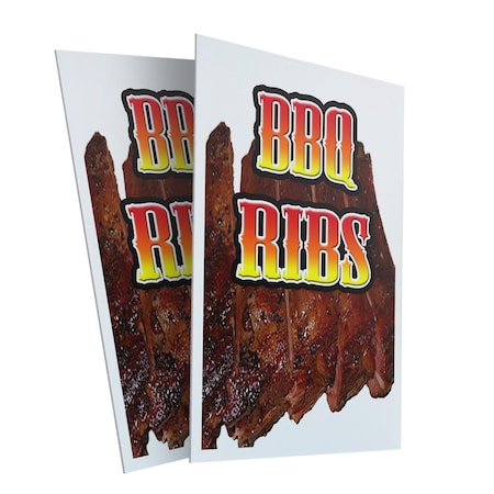 Signmission Bbq Ribs, Plastic Signs Only 24 Inch x 36 Inch, Corrugated Plastic, 2PK CSB-2436-2PACK-Bbq Ribs