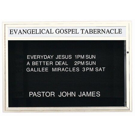 Aarco 60 in W, 42 in H, Black Letterboard/White Powder Coated Frame DBM4260W