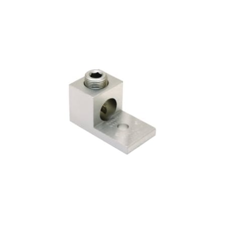 Burndy Aluminum Universal Terminal, 1 Hole, 4 AWG-500 kcmil, 3/8 in Stud, Al/Cu, Tin Plated KA34U