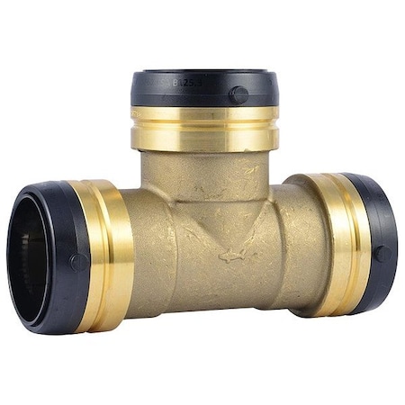 Sharkbite Tee, Brass, Push-Fit 2 3/8", 2", 2" UXL0854